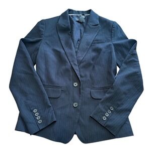 Banana Republic Women's Size 6 Black Pinstripe Stretch Blazer Suit Jacket
